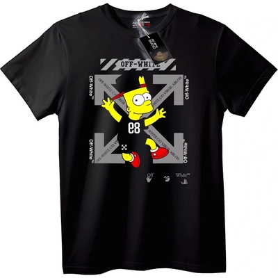 NOONEBRAND Тениска Off-White Барт Симпсон - 2XL, Black