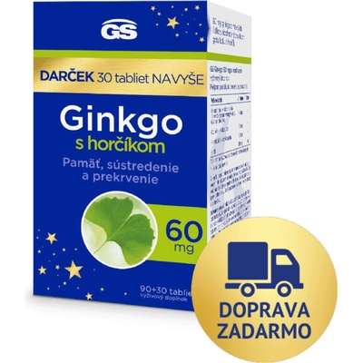 GS Ginkgo 60 mg s horčíkom 2024 120 tabliet