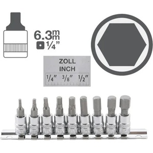 BGS technic Комплект инчови шестограми на вложка 1/4" ; bgs 2749