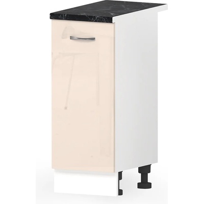 Голд - Аполо Долен кухненски шкаф с 1 врата и рафт Алис b61 35 см крем гланц