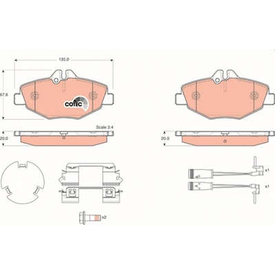 Sada brzdových platničiek kotúčovej brzdy TRW GDB1542