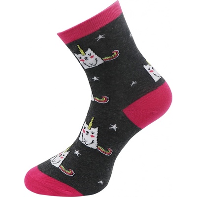 Biju dámské ponožky s potiskem UNICORN CAT NP6322 9001482 9001482A tmavě šedé – Hledejceny.cz