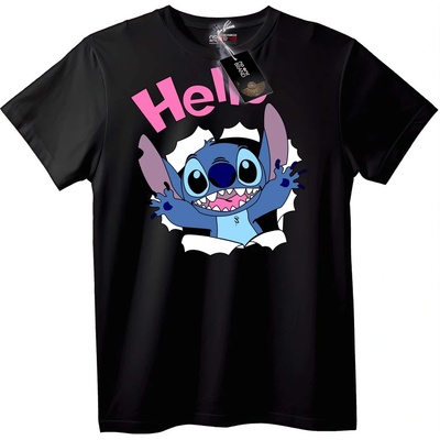 NOONEBRAND Тениска Stitch Здравей - 2XL, Black