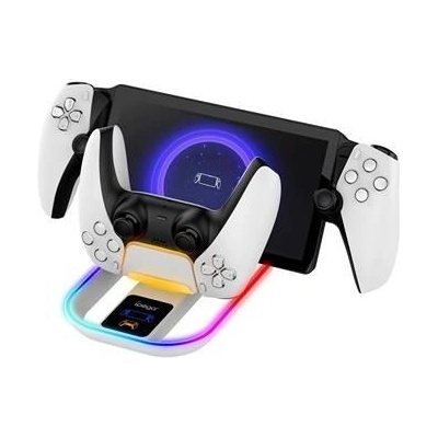 iPega P5P11 Charger Dock s RGB 2v1 Playstation Portal Remote Player a PS5 Ovladač White