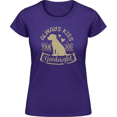 Akciové Dámske Tričko Gildan Dizajn Always kiss your dog Purple