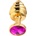Sensual Метално дилдо Butt Plug с оребрение "GOLD HONEY PINK" 8 см. Размер - M