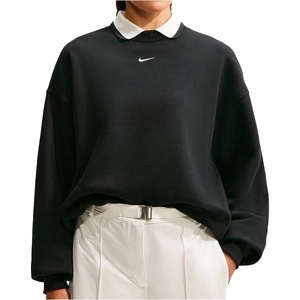 Nike Дамски пуловер Nike Women's Studio Fleece MW Oversize Crew Jumper - Total Black / Sail (117-4038-0514)