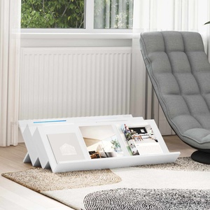 vidaXL Етажерка за списания Бяло 90 x 53 x 28, 5 см Инженерна дървесина (890888)