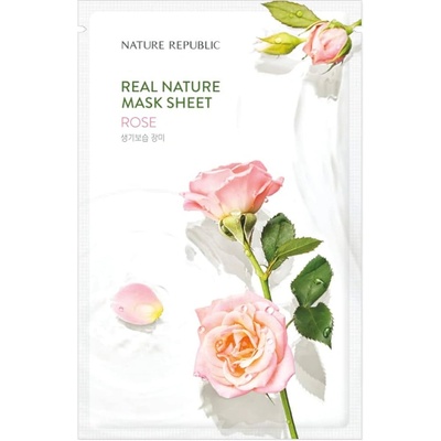 Nature republic Real Nature Rose Sheet Mask - Анти-ейдж маска за лице с роза 1бр/23мл