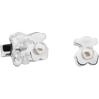 Tous strieborné náušnice s medvedíkom a perlou Super Power 812403540