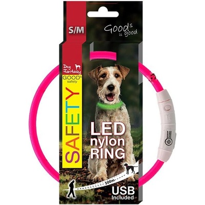Dog Fantasy Нашийник Dog Fantasy LED нейлонов - розов, 45см