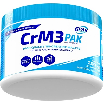 6PAK Nutrition CrM3 PAK (Tri-Creatine Malate + Taurine) [250 грама] Натурален