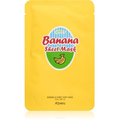A’pieu Banana подхранваща платнена маска за освежаване и изглаждане на кожата 23 гр