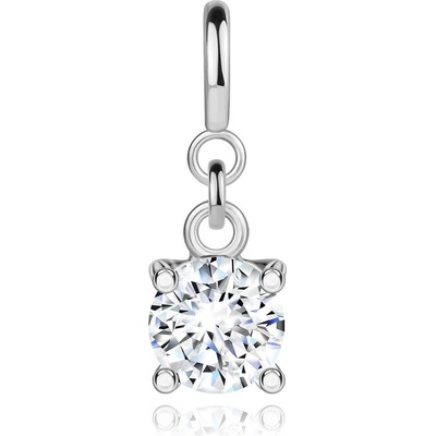 Šperky Eshop Přívěsek na náramek z bílého zlata čirý zirkon ve hranatém kotlíku S3GG252.41