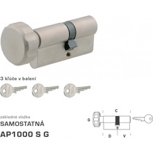 MPkovania DK - AP1000 S G - s gombíkom, D 40 + V 60 mm, NIM - nikel matný