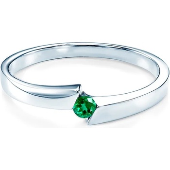 Image 1 of SAVICKI Годежен пръстен Minimalism: бяло злато, смарагд