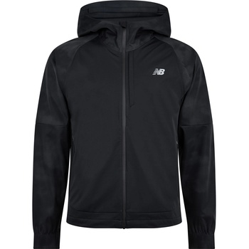 Image 1 of New Balance Яке New Balance Men's Seasonal Premium Reflective Water and Wind Resistant Hooded Long Sleeve Performance Running Jacket - Reflect Black