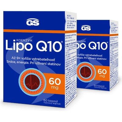GS Koenzým Lipo Q10 60 mg 2× 60 kapsúl