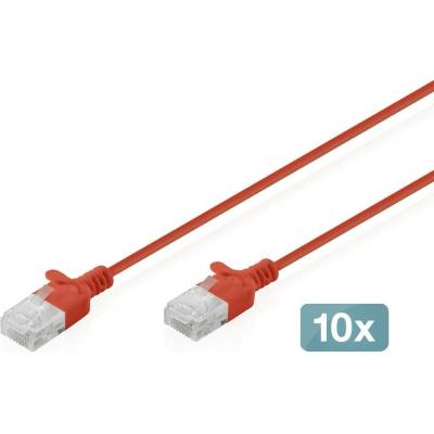 Digitus DK-1618-003S-R-10 RJ45 CAT 6 U/UTP 0.3m červený