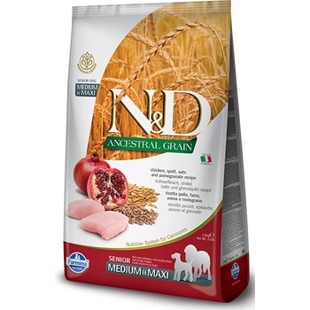 N&D Low Grain Dog Senior Medium & Maxi Chicken & Pomegranate 12 kg