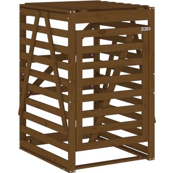 vidaXL Box na odpadky Honey Hnědá 84 x 90 x 128,5 cm Masivní borovicové dřevo