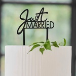 Ginger Ray Декорация за торта Just married, черна