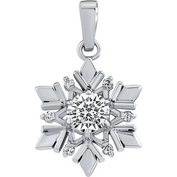 SILVEGO Strieborný prívesok snehová vločka so Swarovski Zirconia JJJP0811