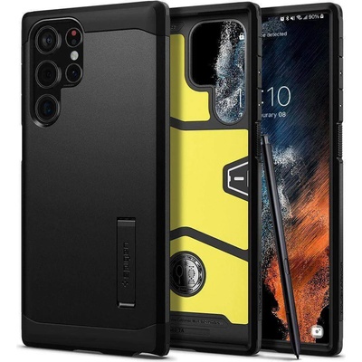 Spigen Tough Armor Case - хибриден кейс с най-висока степен на защита за Samsung Galaxy S22 Ultra (черен)