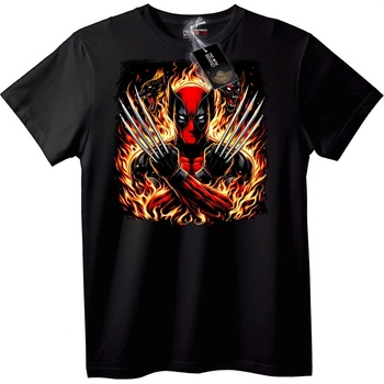 NOONEBRAND Тениска с пламтящ супергерой - M, Black