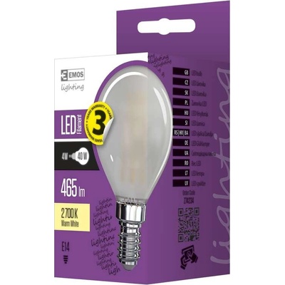 Emos LED žiarovka filament Mini Globe 4W E14 teplá biela