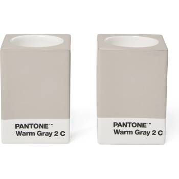 Copenhagen Design Свещници Pantone, за класически или чаени свещи, топло сиви, 2 бр (101720002)