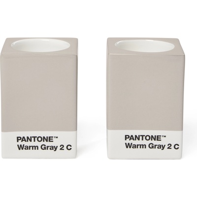 Copenhagen Design Свещници Pantone, за класически или чаени свещи, топло сиви, 2 бр (101720002)