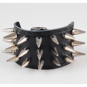 Black & metal гривна с шипове 3 - bwz-478