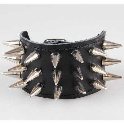 Black & metal гривна с шипове 3 - bwz-478