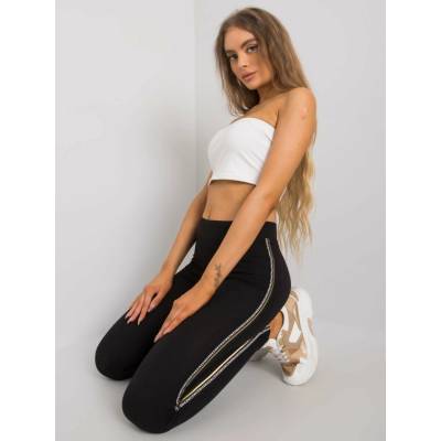 Rue Paris Leggings-LA-LG-T-10.21-black-gold