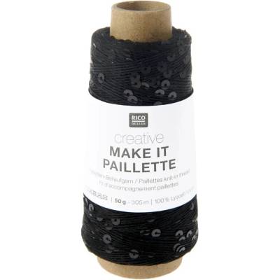 Rico Desigen Příplet Make It Paillette 006 Black Mat