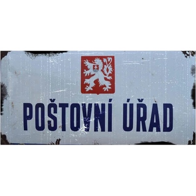 Poštovní Úřad - ceduľa 30cm x 14cm Plechová tabuľa
