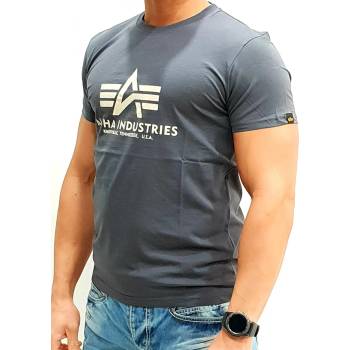 Alpha Industries Basic T-Shirt greyblack tričko pánske šedé