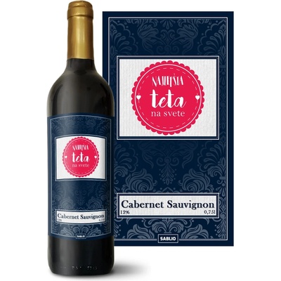 Sablio Najlepšia teta na svete Cabernet Sauvignon Červené víno 12 % 0,75 l (holá fľaša)