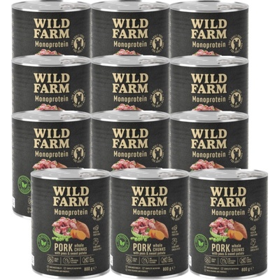 Wild Farm Monoprotein Pork hypoalergenní 12 x 800 g