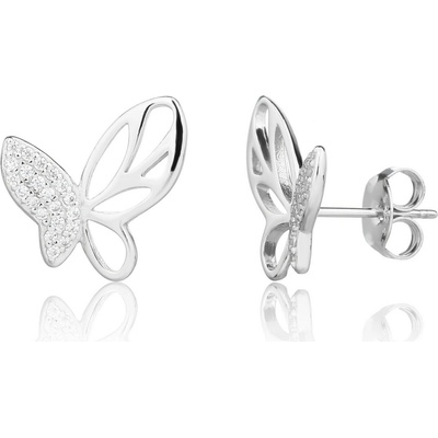 Jan Kos jewellery Stříbrné náušnice s bílým zirkonem MHT-543