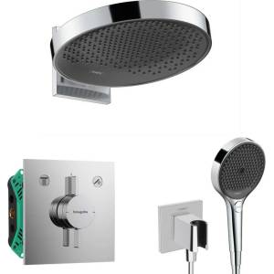 Hansgrohe - Душ комплект с вградена смесителна батерия, с корпус, диаметър 36 см, 3 струи, хром SANI21HHH009 (SANI21HHH009)