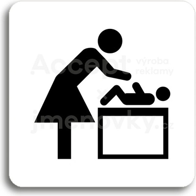 ACCEPT Piktogram přebalovací pult - bílá tabulka - černý tisk bez rámečku
