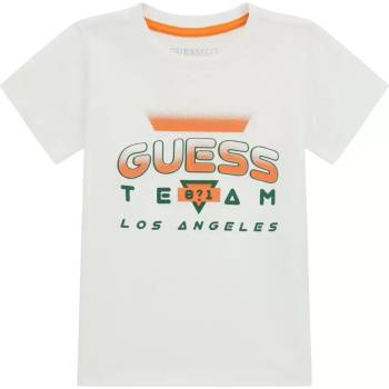 Image 1 of GUESS Бяла тениска с къс ръкав с контрастен надпис Guess