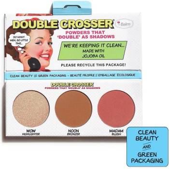 THE BALM Палитра за гримиране - руж, бронзант и хайлайтър The Balm Double Crosser Face Palette (681619818974)