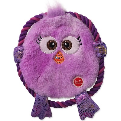 Dog Fantasy plyš Monsters ploché kuře šustící s provazem fialové 18 cm