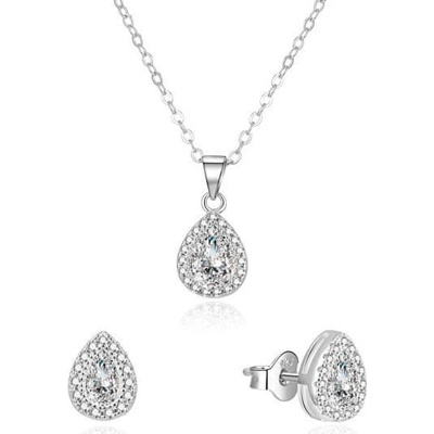 Beneto oslnivá súprava šperkov so zirkónmi AGSET188R náhrdelník náušnice