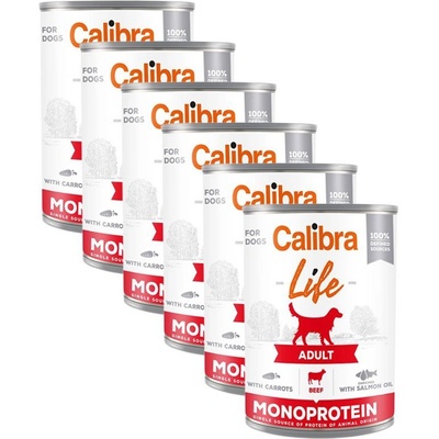 Calibra Dog Life Възрастен Телешко с Моркови 6 x 400 г