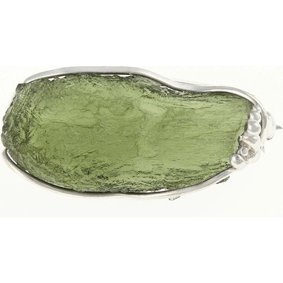 My Moldavite Stříbná brož s přírodním vltavínem MS26 296