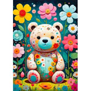 Enjoy - Puzzle Flower Teddy Bear - 1 000 piese